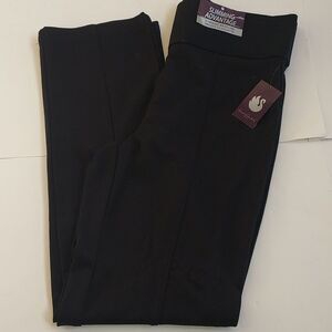 NWT Ladies Gloria Vanderbuilt Lucy Black Straight Slimming HI Waist Pants Medium